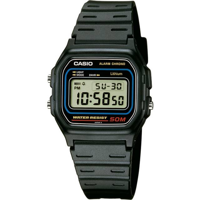 Casio Alarm Chrono W-59-1VQES digital klocka för män med belysning, Modern