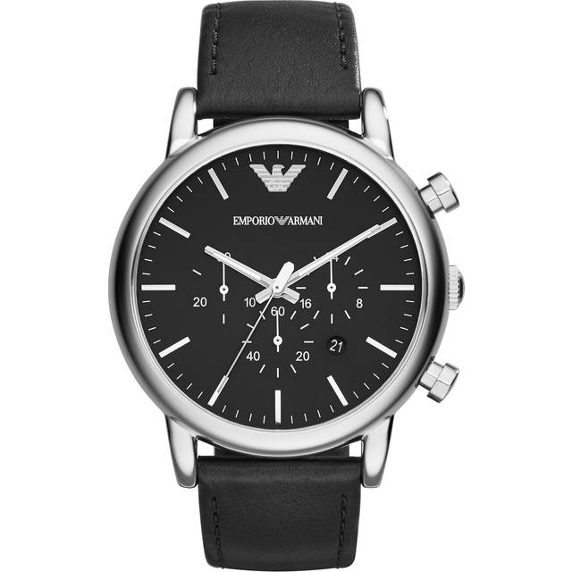 Emporio Armani AR1828 Watch Black Leather Man