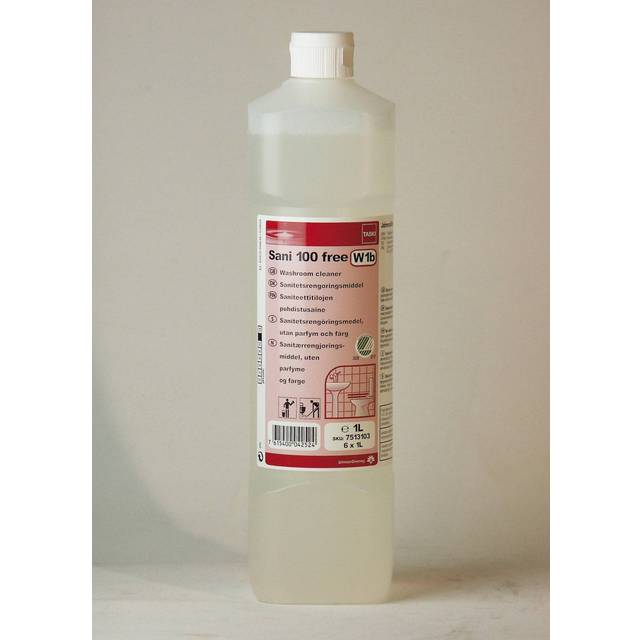 Sanitetsrengöring Sani 100 free - 1L ph=10 oparfymerad W1b