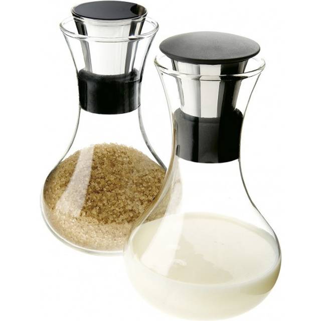 Eva Solo - Sugar and Milk Set - transparent/schwarz/H 14,5cm / Ø 6,5cm - black (15.0 x &#8960;9.0cm)