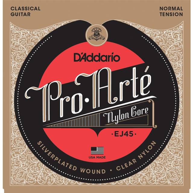 D'Addario Pro Arte Classical Guitar Strings, Silverplated, Normal Tension (EJ45)
