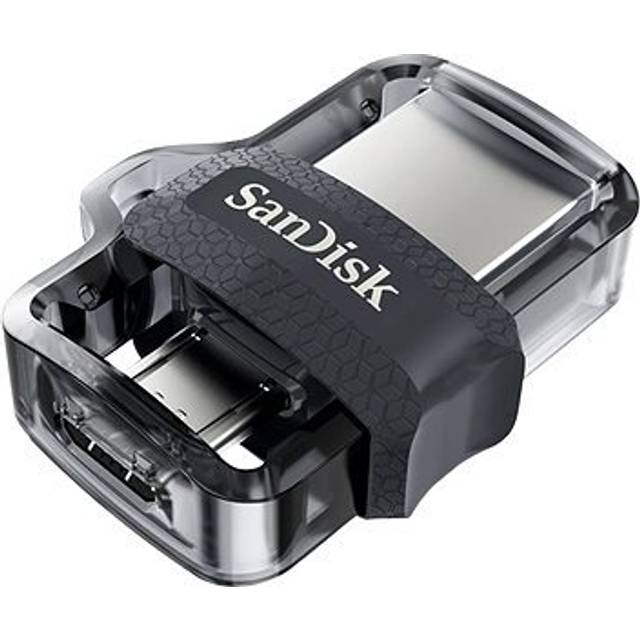 Sandisk Ultra Dual Drive M3.0 32gb Usb Type-a / Micro-usb Svart, Silver, Transparent