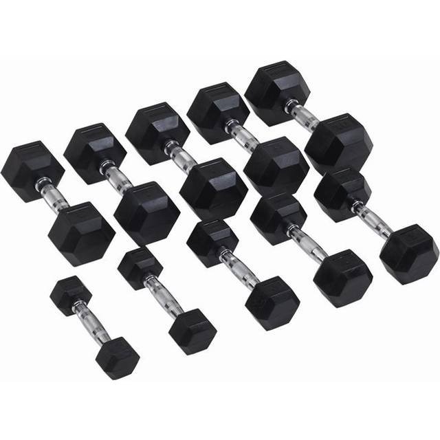 Hexhantel Master Fitness Gummi / Krom 25 KG