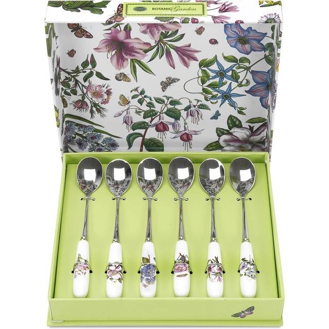 Portmeirion Home & Gifts 6-Piece Tea Spoon, Porcelain, Multi-Colour, 16 x 1.5 x 1 cm
