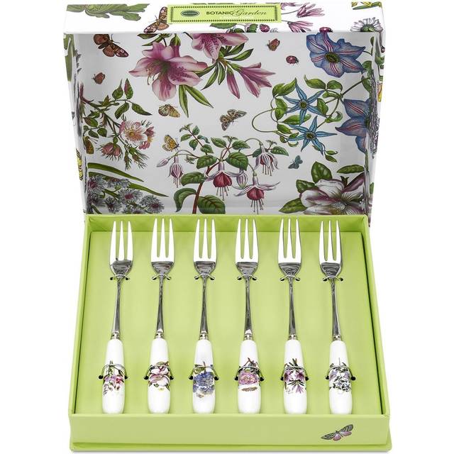 Botanic Garden 6 Piece Pastry Forks Set - White (15cm L)