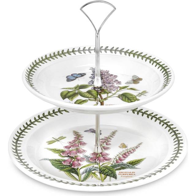 Botanic Garden 2-Tier Cake Stand - White (20cm H X 25cm W X 25cm L)