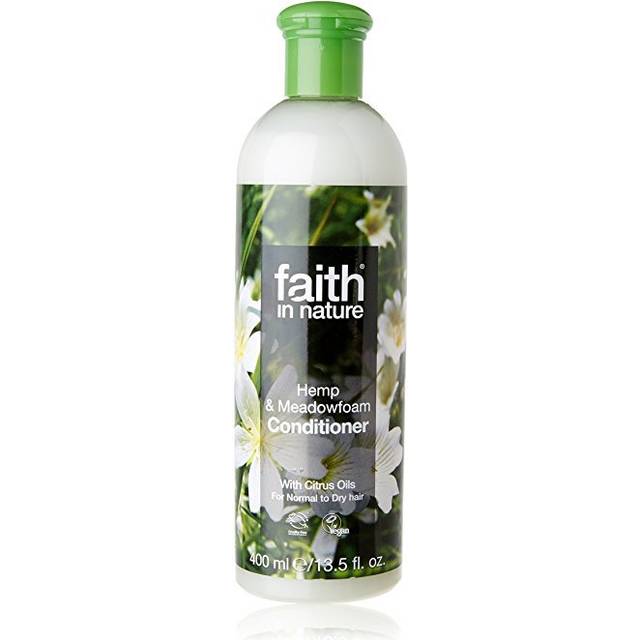 Faith in Nature naturlig hampa & ängsskumört balsam, regenererande, vegansk och utan djurförsök, fri från parabener och SLS, för normalt till torrt hår, 400 ml