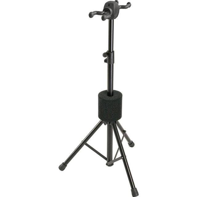 K&M 17620 E+A gitarrställ dubbel svart – upphängningssystem för 2 gitarrer – mått 76 cm diameter – av stål