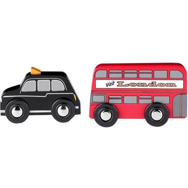 Tidlo Red Bus and Black Cab Set