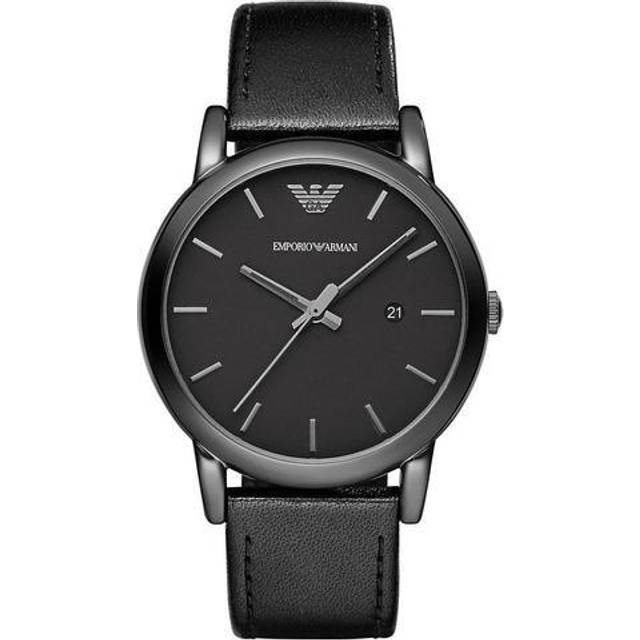 Emporio Armani AR1732 Watch Black Leather Man - Silver