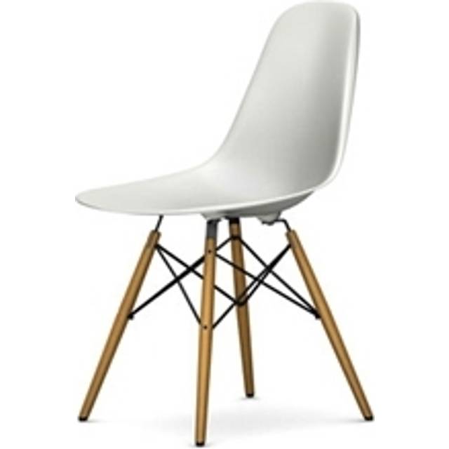 Eames Plastic Side Chair DSW, Färg Pebble, Underrede Black Maple