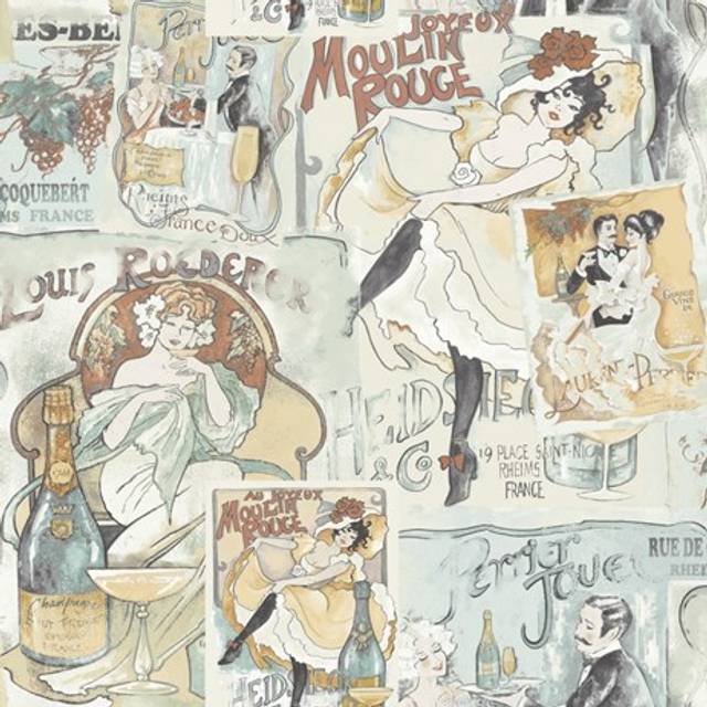 French Theme Moulin Rouge Wallpaper Paris Vintage Retro Paste the wall