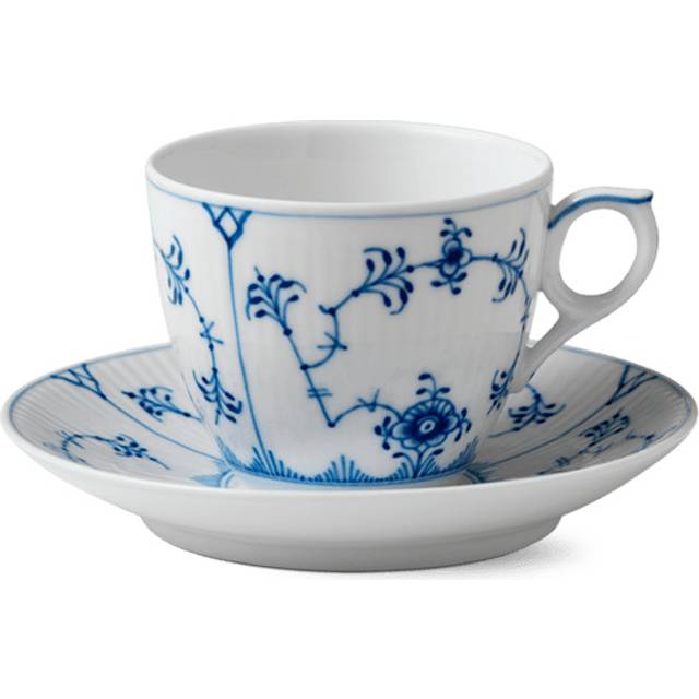 Royal Copenhagen Blue Fluted Plain Kaffekopp och fat 16 cl - NO_SIZE Koppar Med Från Magasin - Blå (NO_SIZE)