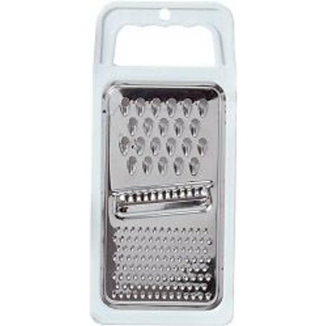 Chef Aid 3 Way Stainless Steel Flat Grater with ABS Frame - White, White