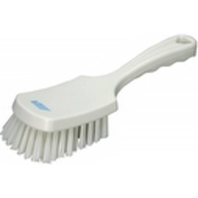 Vikan 41925 stiff washing / scrubbing hand brush, short handle, 270mm (white)