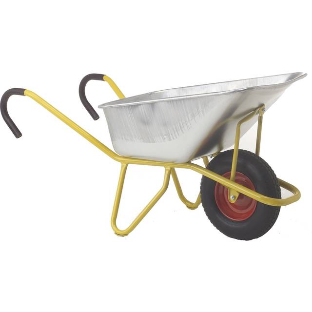 Ravendo pneumatic tyres with ERGO handles, pneumatic tyres with ERGO handles, LxW 1390 x 580 mm - yellow, silver