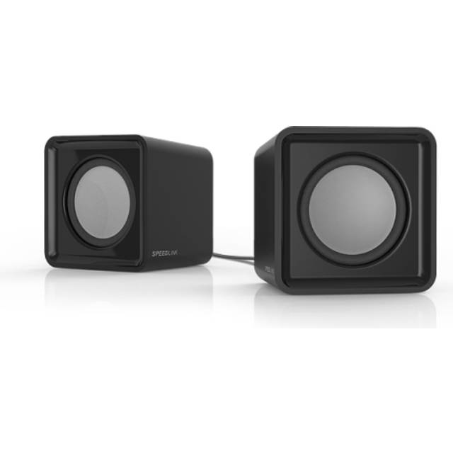 Speedlink TWOXO Stereo Speakers – USB-högtalare med jack för spel och musik till PC/Notebook/bärbar dator, svart
