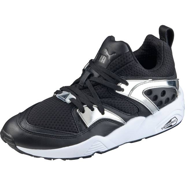 Puma Trinomic Blaze Of Glory Metallic Mens Black Trainers Leather - Size UK 8