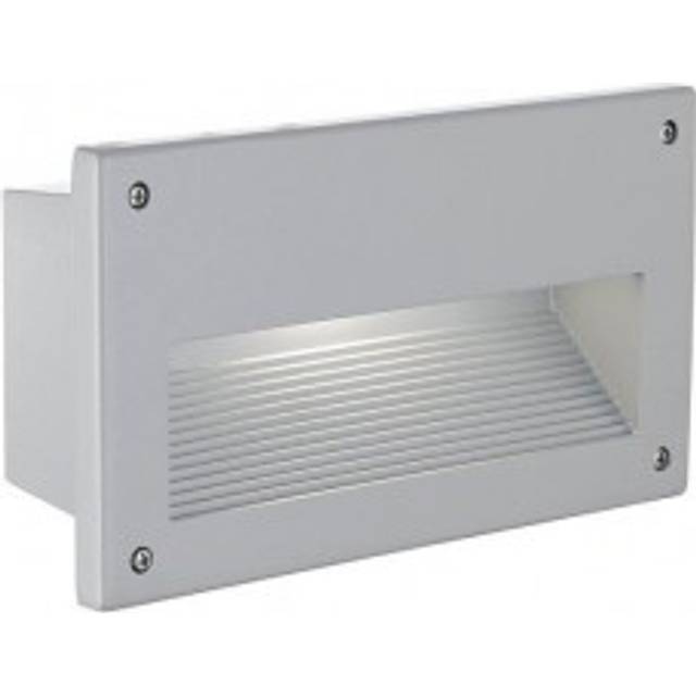 Eglo - Zimba - 1 Light Outdoor Recessed Wall Light Silver IP44, E14