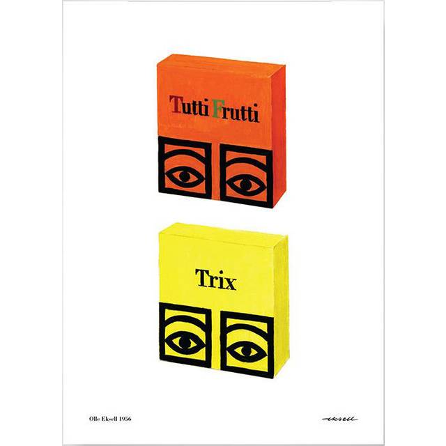 OLLE EKSELL Ögon - 1956 - Tutti Frutti And Trix |Multi/patterned |50X70 cm