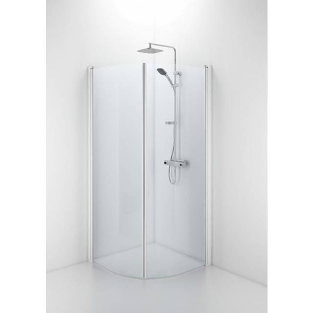 Contura Shower, Space Duschdörr Bockad, Handtagslist, 2000x741mm, Vit, Glas Transparent