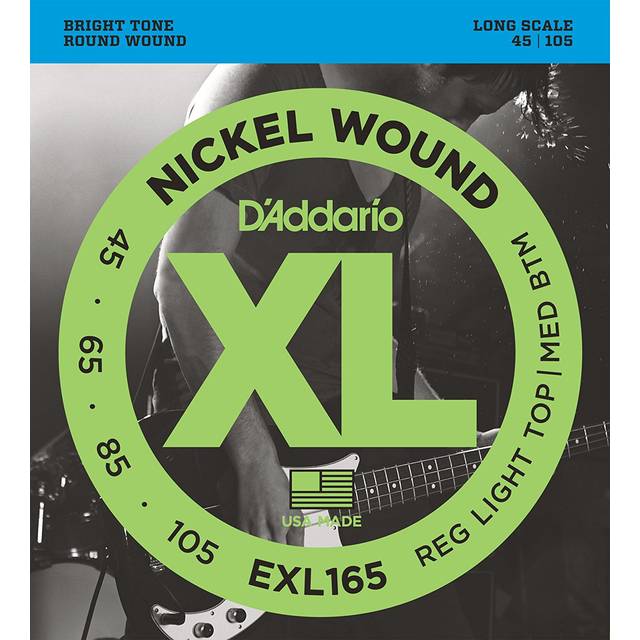 D'Addario D'Addario 45 to 105 Regular Light Top and Medium Bottom Long Scale XL Nickel Bass 4-Strings Set