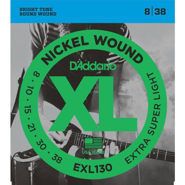 D'Addario XL Nickel Wound Electric Guitar Strings, Extra Super Light (EXL130)