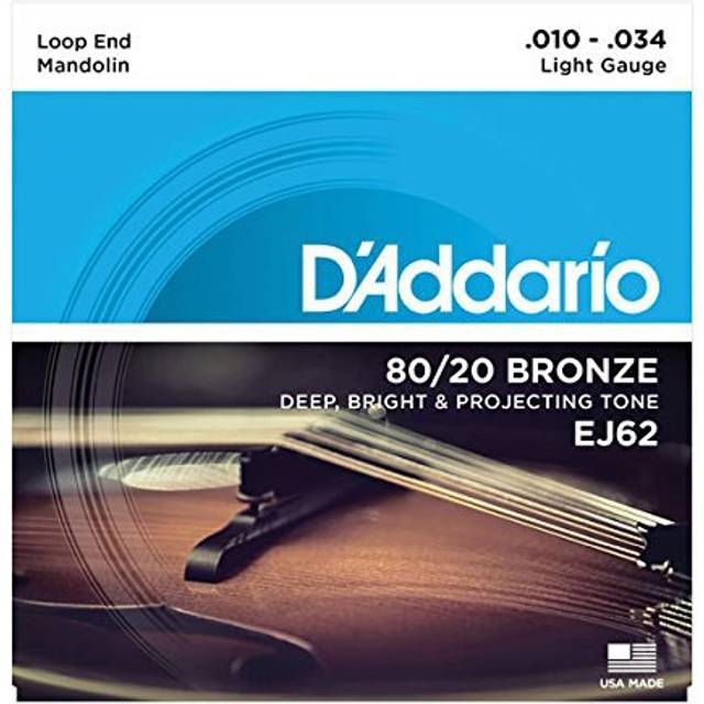 D'Addario EJ62 80/20 10-34 brons ljus mandolin sträng