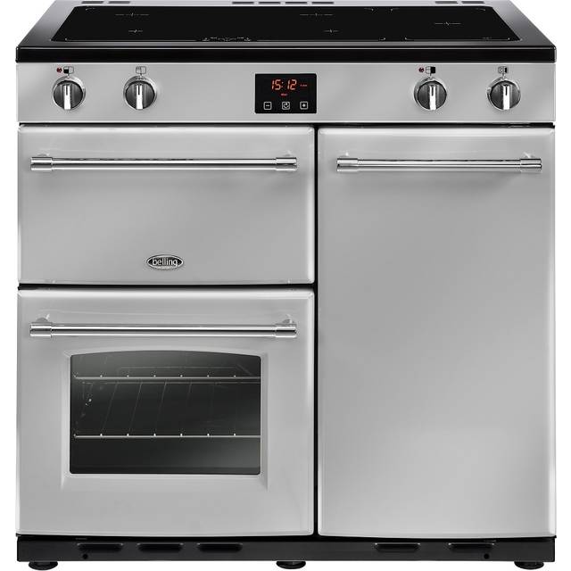 Belling Farmhouse 90Ei 90cm Electric Range Cooker with Induction Hob - Silver - A/A Rated