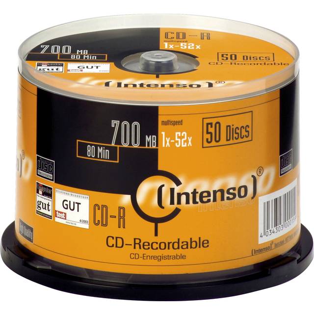 Intenso® CD-R 700MB/80 Min. 52x Speed - 50 st. På spindel