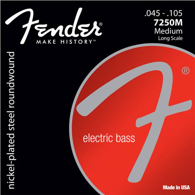 Fender 7250M E-Bass Saiten, Nickel Plated Steel 4 String Bass 045-105