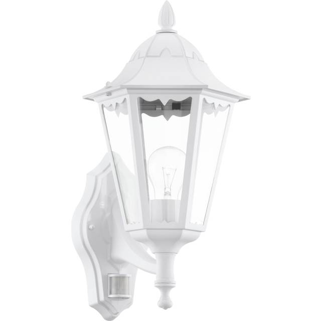 Navedo - 1 Light Outdoor Wall Lantern with pir Sensor White IP44, E27 - Eglo