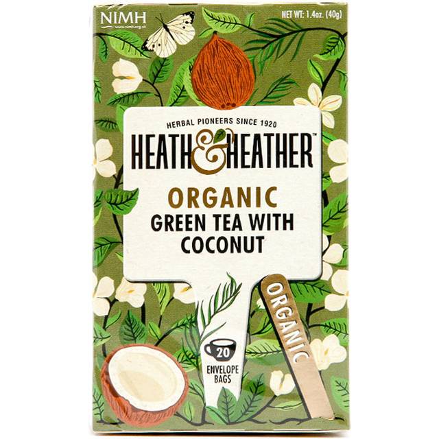 Heath &amp; Heather Organic Green Tea with Coconut - 20 Teabags