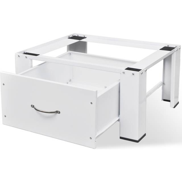 vidaXL Washing Machine Pedestal Washing Machine Stand Raiser with Drawer White