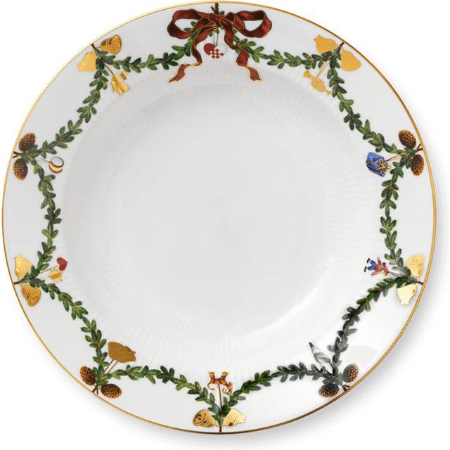 Royal Copenhagen - Star Ribbed Christmas - Plates - Tallrikar - Deep Plate Large - 24 cm