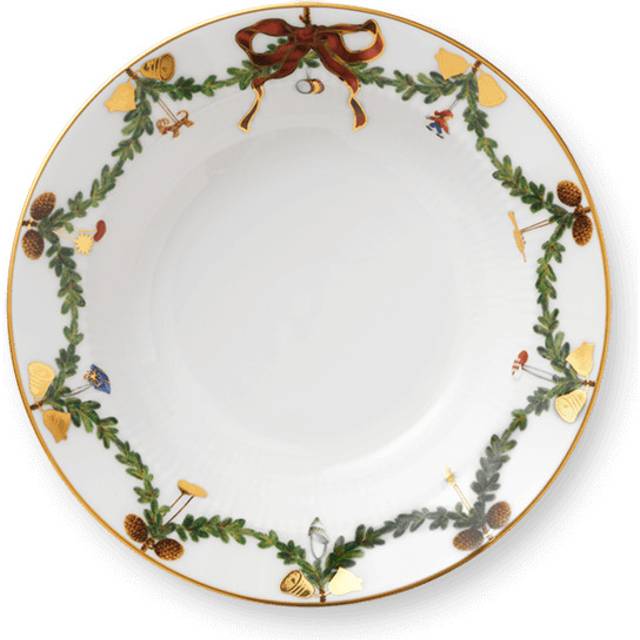Royal Copenhagen - Star Ribbed Christmas - Plates - Tallrikar - Deep Plate Small - 17 cm