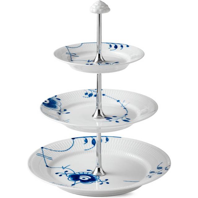 Royal Copenhagen - Blue Fluted Mega Fat 3 Våningar 35 cm - Uppläggningsfat - Karen Kjældgård-Larsen