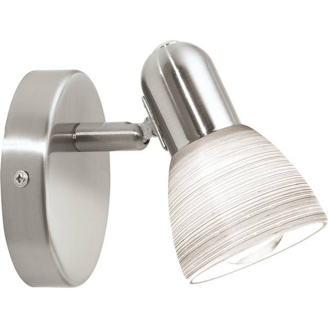Eglo - Dakar 1 Satin Nickel & Wipe Effect Glass Wall Light EG88472