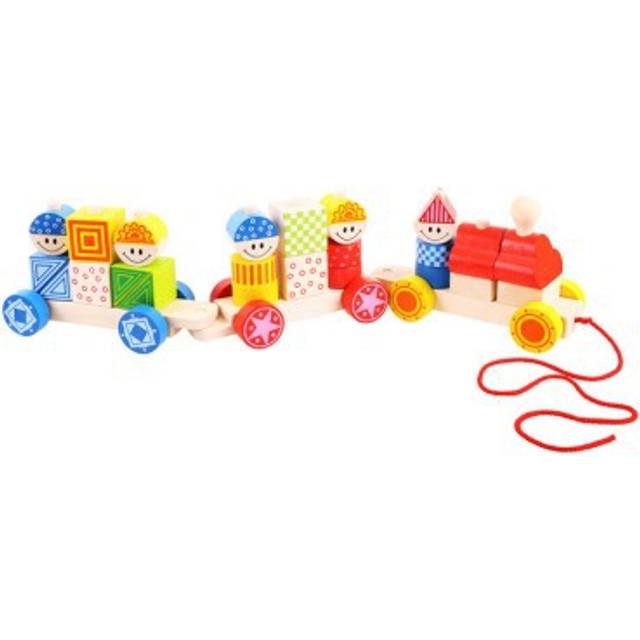 Bigjigs Toys Build Up Pull Along Train Multicolour - 8 x 56 x 13cm