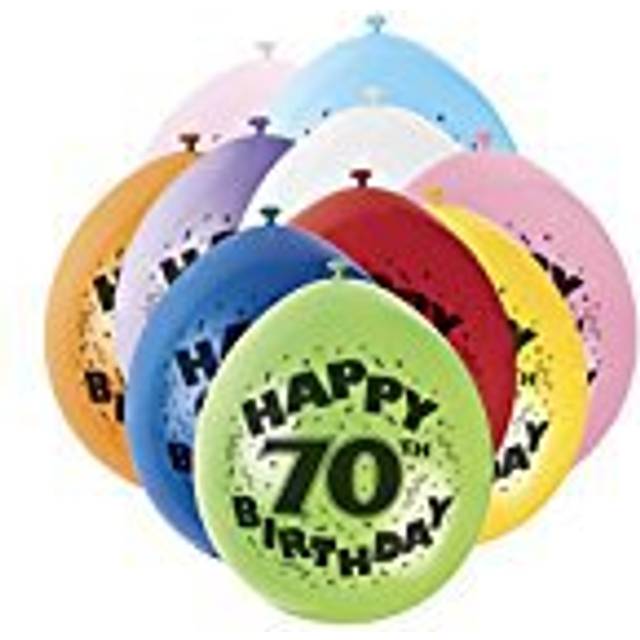 70th Birthday Latex Balloons - 10 Pack