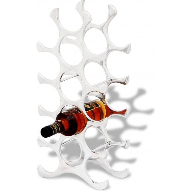 vidaXL Aluminium Wine Rack Stand Holder 15 Bottles Silver Storage Organizer