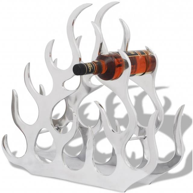 vidaXL Wine Stand for 11 Bottles Silver Aluminium