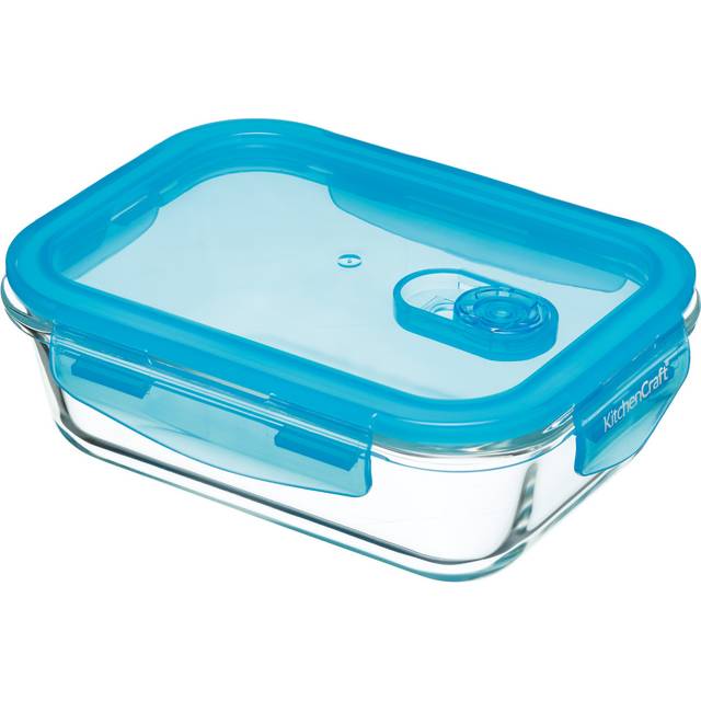 Rectangular Glass Food Storage Container Glass Rectangular 1L - Clear - One Size