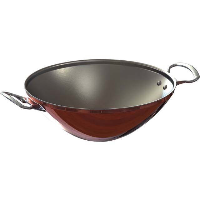 de Buyer Prima Matera Copper Wok 32 cm induction compatible - stainless steel cast handles