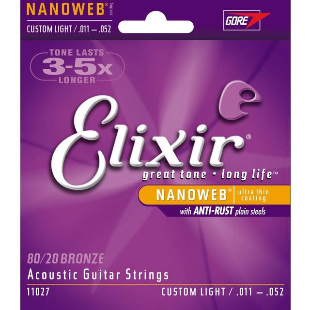 Elixir Akustik-Saiten Bronze Anti Rust Nanoweb, 6-String .011-.052