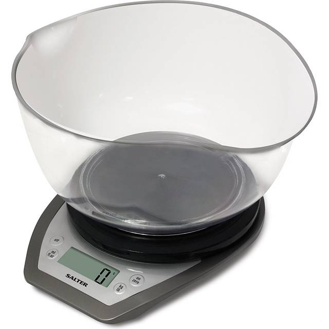 Salter Digital Electronic Kitchen Scales - 2 Litre Dual Pour Mixing Bowl, Perfect for Cooking, Baking, Food / Liquid Weighing, Easy Read Display, Metr