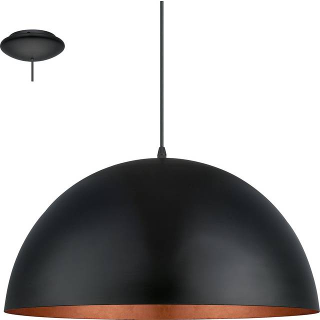 Gaetano 1 - 1 Light Dome Ceiling Hanging Pendant Black, Copper, E27 - Eglo