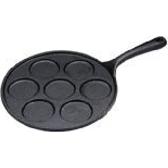 KitchenCraft Cast Iron Non-Stick Pancake Pan 7-Hole Frying Pan - Black