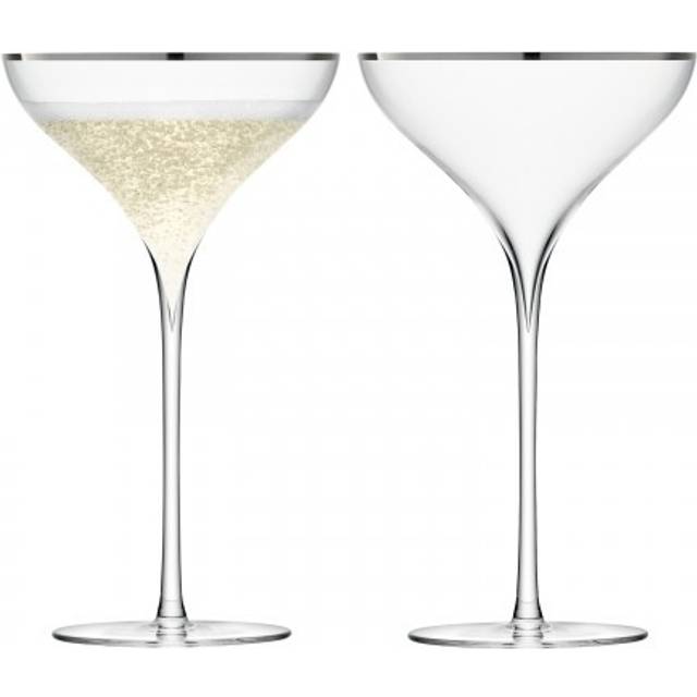 LSA International 250 ml Savoy Champagne Saucer, Clear (Pack of 2)