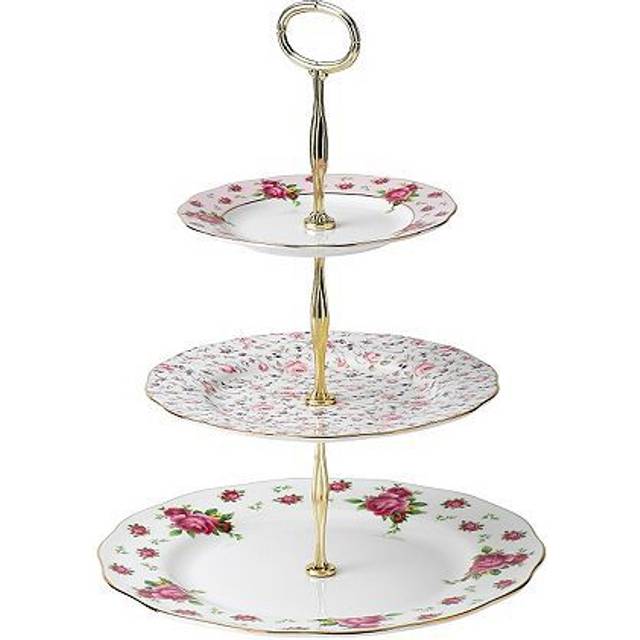 Royal Albert, New Country Roses White - 3 Tier Cake Stand (35.50cm H X 26.70cm W)